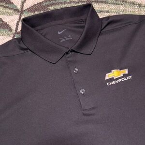 Nike Black Polo Shirt with Chevrolet Emblem Men’s Size Large